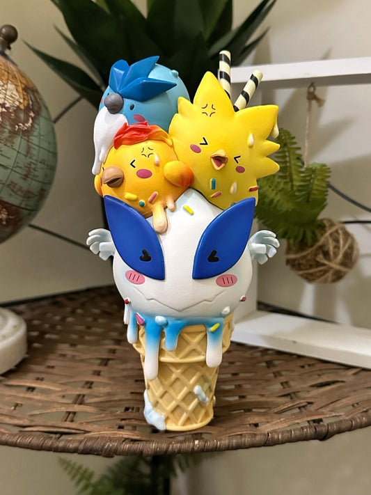 Legendary bird ice-cream cone pokemon figure