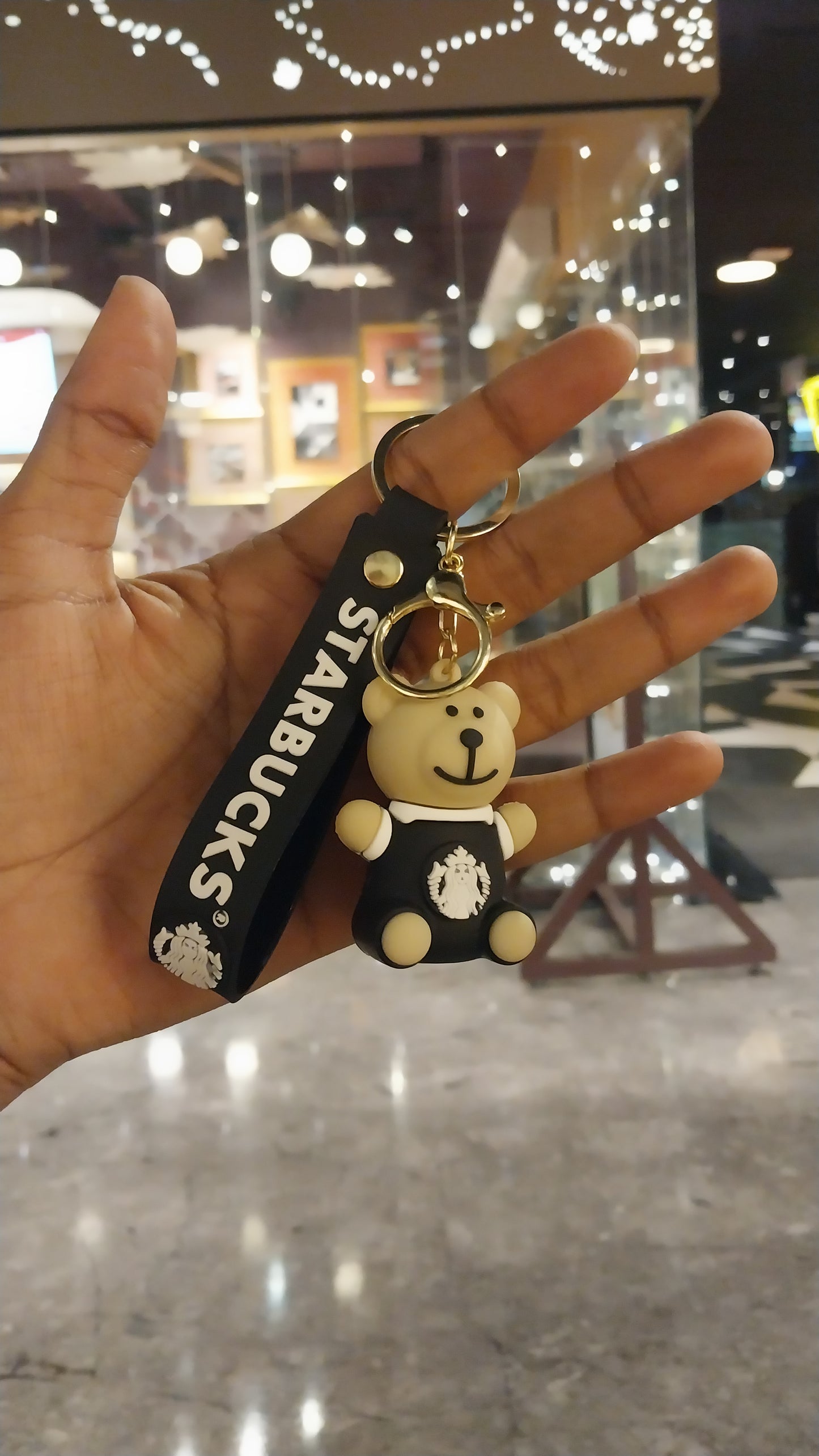 Black Apron bear Starbucks (Keychain)