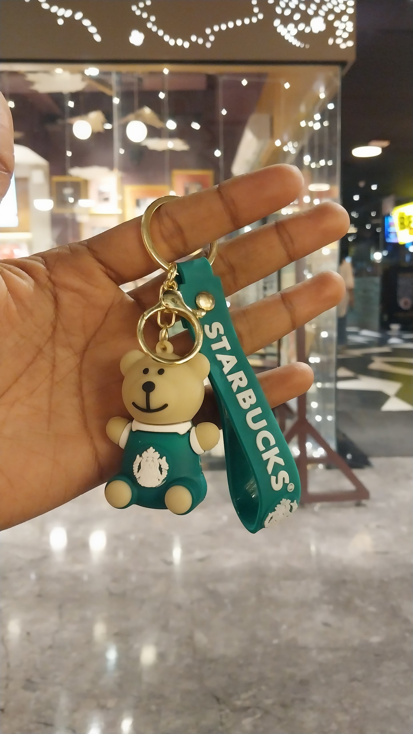 Green sitting bear Starbucks (Keychain)