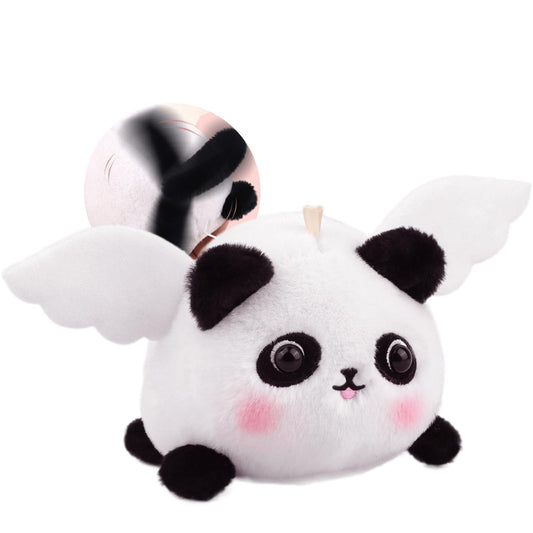 Panda plush functional tail wag